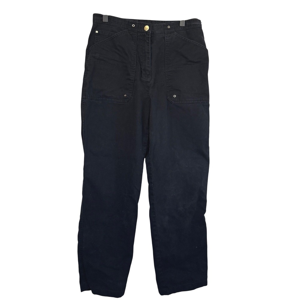 Lauren Ralph Lauren Black Cotton Utility Pants Chino Trousers Womens Size‎ 4